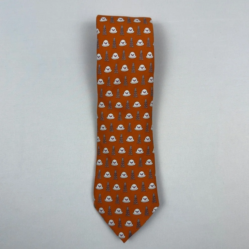 Vineyard Vines Mens Orange Silk Oil Derrick Tie American‎ Energy Partners
